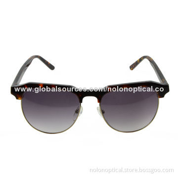 Designer Men's Sunglass with Metal Rim Polarized Lens and UV 400 Protection